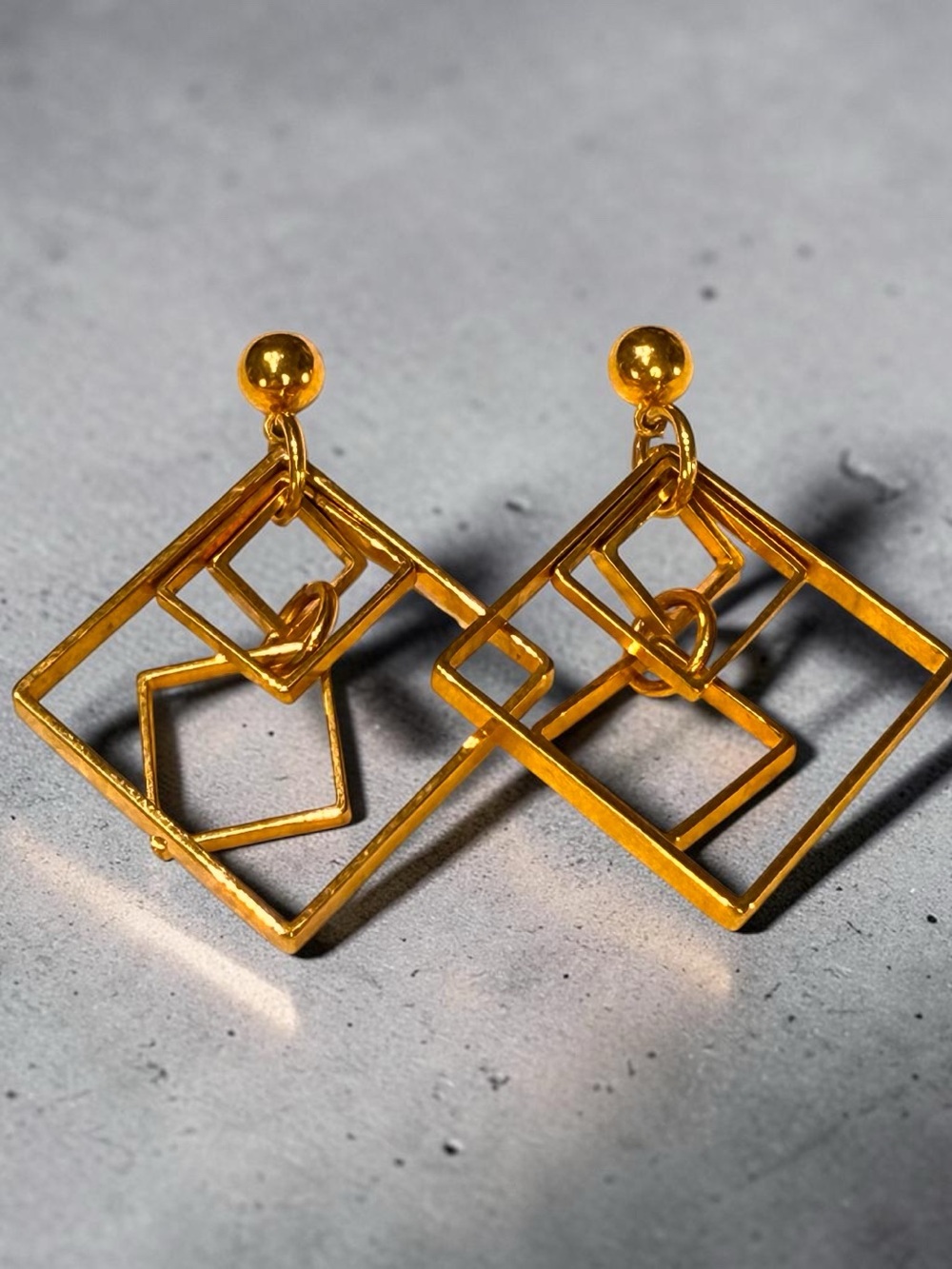 Gold Geometric Drop Earrings - Women Jewelry